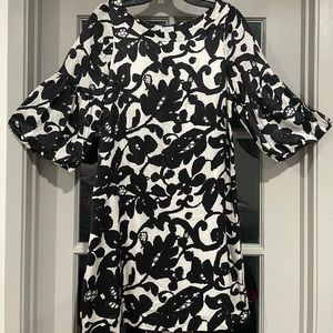 Aqua Black and White Dress 100% Silk